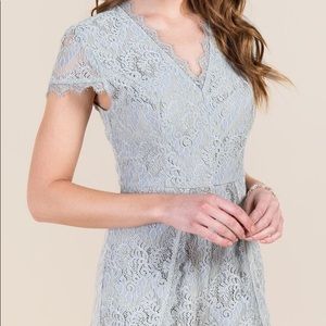 Gray lace romper